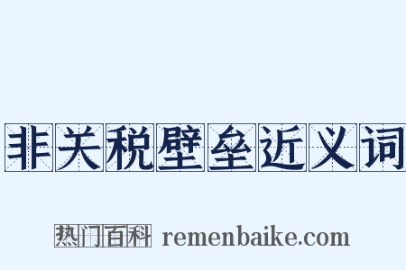 非关税壁垒近义词是什么意思的图片